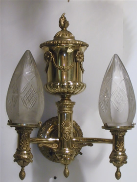 Egyptian Revival Double Arm Sconce