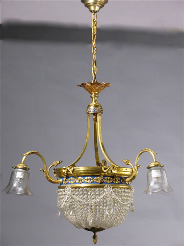 Genuine Antique Lighting 6 Light Crystal Basket Chandelier 6 Light Crystal Basket Chandelier