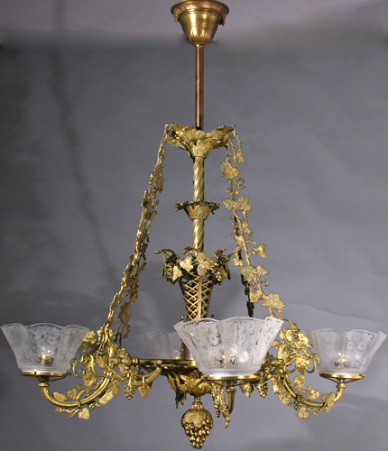 Genuine Antique Lighting 4 Light Rococo Revival Chandelier 4 Light Rococo Revival Chandelier