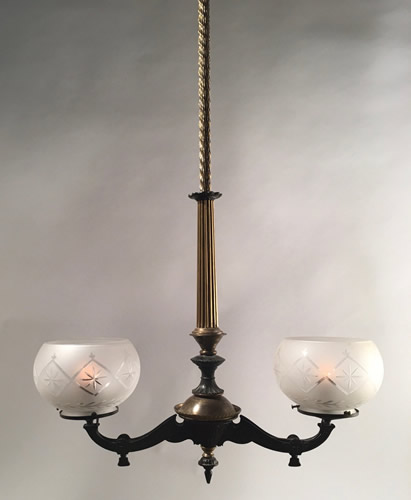 Genuine Antique Lighting 2 Light Renaissance Revival Chandelier Genuine Antique Lighting 2 Light Renaissance Revival Chandelier