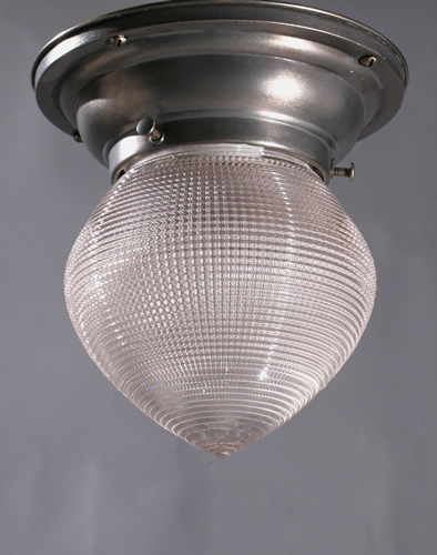 Genuine Antique Lighting Teardrop Holophane Flush Fixture Teardrop Holophane Flush Fixture