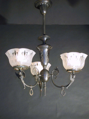 3-arm Gas Chandelier with Angels