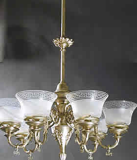 Large 7-Light Gas Chandelier