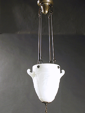 2-Light Cast Glass Inverted Dome with Dancing Nymphs