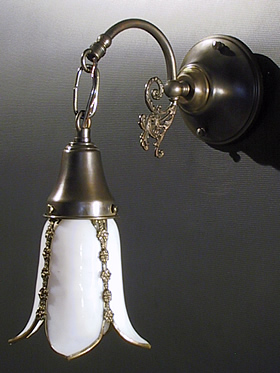 Single Cast arm back Sconces with Slag Glass Shade