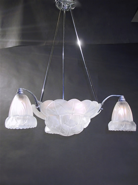 6-Light French Art Deco Chandelier