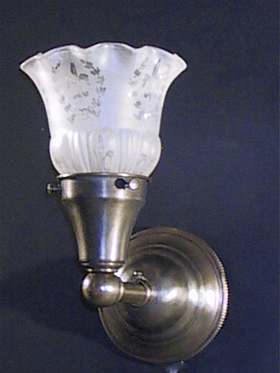 Single Sconces with Frosted Embossed Etched Electric Shades ( set of 6 )