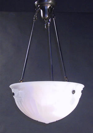 3-Light Cast Glass Inverted Dome