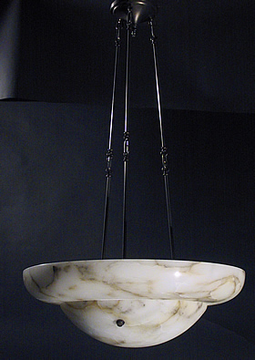 Very Large Cream  Alabaster Inverted Dome