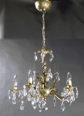 5-Light Cast Brass Crystal Chandelier