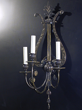 Very Large Lyre Back Sconces