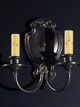 Double Candle Sconce with Medallion Back