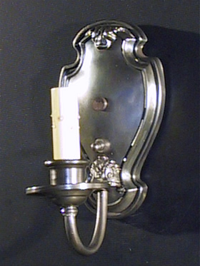 Single Candle  Sconce with Medallion Back