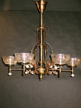 6-Light Eastlake Gas Chandeliers