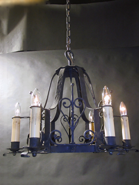 6-Light Wrought Iron Chandelier