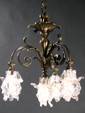 3-Light French Art Deco Chandelier