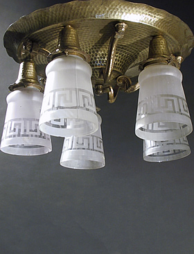 5-Light Flush Arts and Crafts Fixture