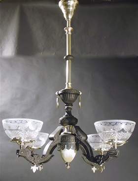 4-Light Neo-Grec Chandelier