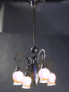 4-Light Art Nouveau Chandelier