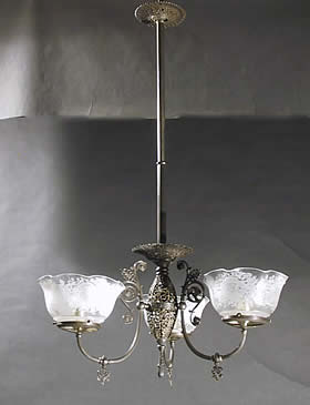 3-Light Open Body Work Gas Chandelier