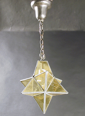 Amber  Moravian Star Pendant