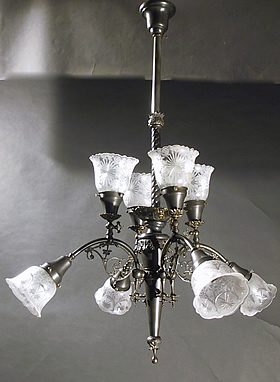 4 & 4 Gas and Electric Chandelier