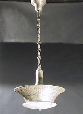 Sliver Plated Art Deco Semi Industrial Pendant