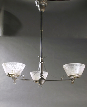 3-Light Eastlake Gas Chandelier