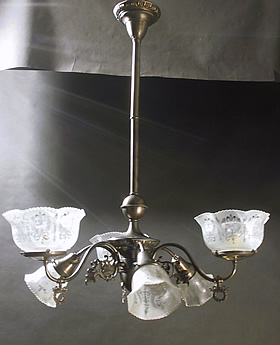 3 & 3 Art Nouveau Chandelier