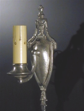 Pair of Silver Plated Colonial Revival Candle Sconces