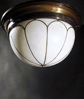 Arts & Crafts Leaded Glass Flush Dome