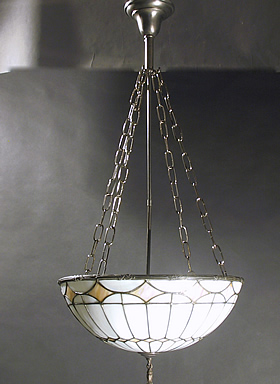 Leaded Glass Inverted Dome with Caramel Diamond details