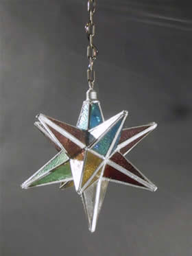 12 Point Multi-colored Moravian Star