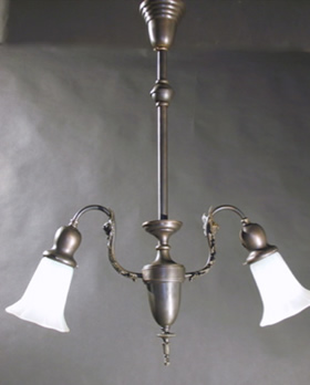 Pair of 2-Light Electric  Chandeliers with Winged Angels