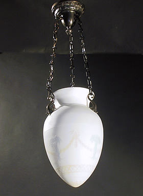 Deep Acid Cutback Pendant Fixture w/ Blue flower Vases and Swag Designs