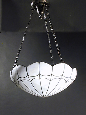 Tulip Shaped Leaded Glass Inverted Dome