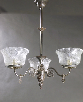 3-LIght Gas Chandelier with Open Body Work