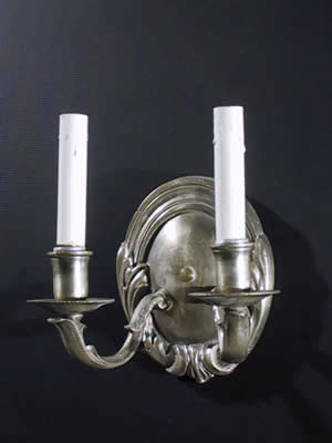 Pair of Silver Plated Bronze Sconces