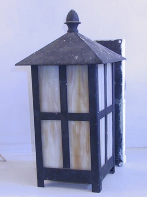 Outdoor Slag Glass Arts and Crafts Sconces