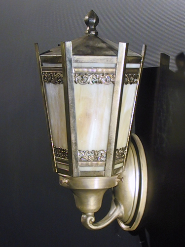Pair of Caramel Glass Lantern Sconces