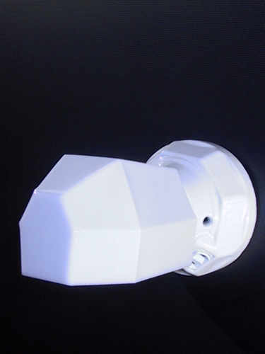 Art Deco Porcelain Sconce with Geometric Milk Glass Shades