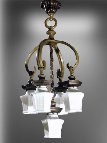 5-Light Art Nouveau Chandelier