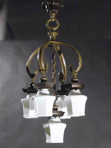 5-Light Art Nouveau Chandelier