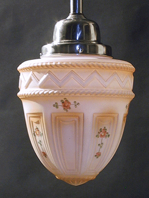 Nickel Pendant with Embossed Panelled Shade