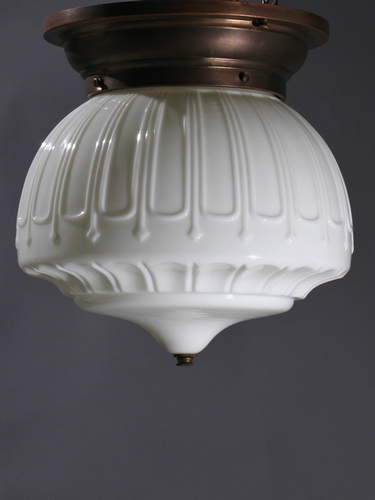 Pair of Milk Glass Flush Fixtures