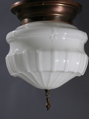 Single Milk Glass Flush Fixture