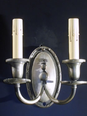 Pair of 2-Light Candle Silver Plated Sconces