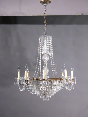 Pair of 8-light Crystal Chandeliers