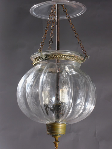Cut Glass Onion Bell Jar Lantern