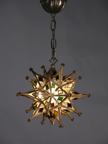 Genuine Antique Lighting: Muliti-pointed Moravian Star Pendant